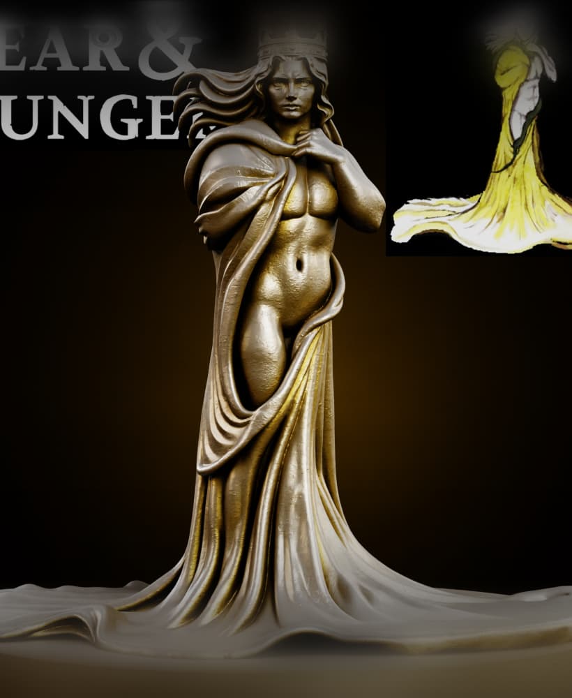 THE YELLOW KING Fear and Hunger tabletop D&D RPG miniature figurine – scale STL Fan Art 3d model