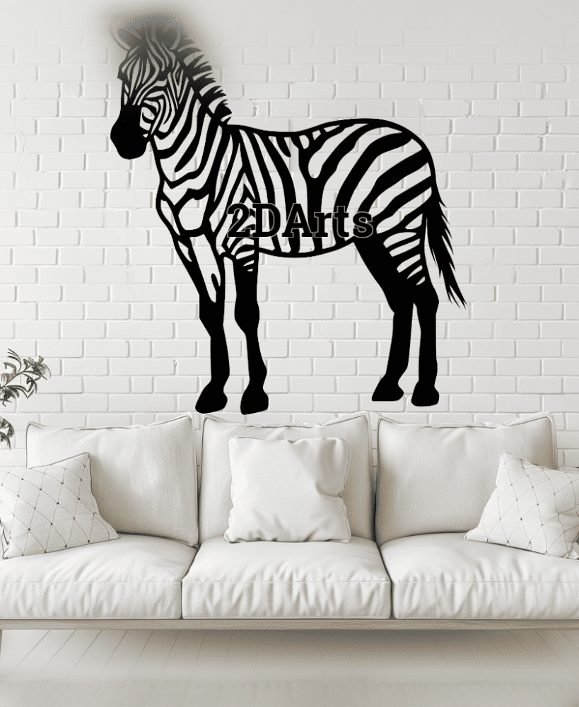 Zebra 2D Wall Art/Window Art - Digital STL & SVG File for 3D Printing or Laser Cutting 3d model