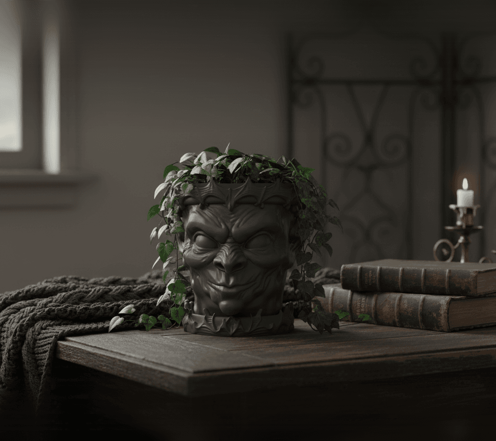 cragface gargoyle plant pot 3d model