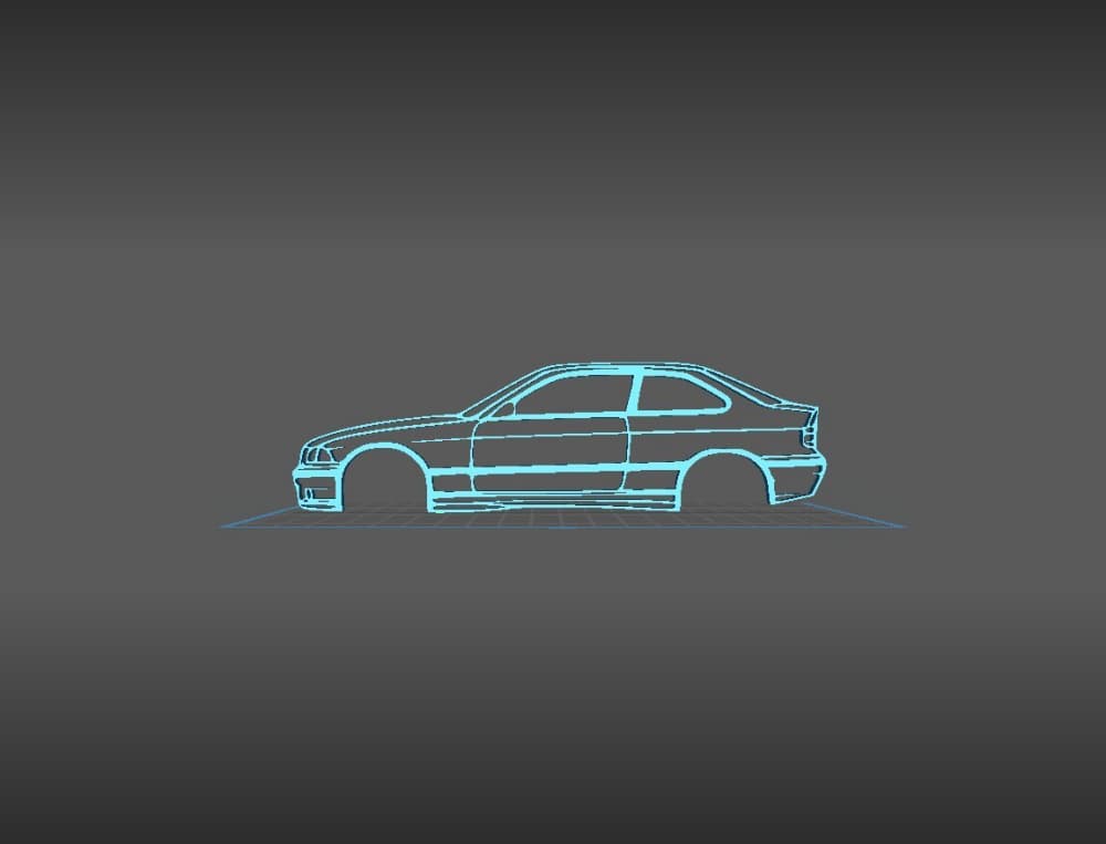 BMW - E36 Compact Wall Art 3d model