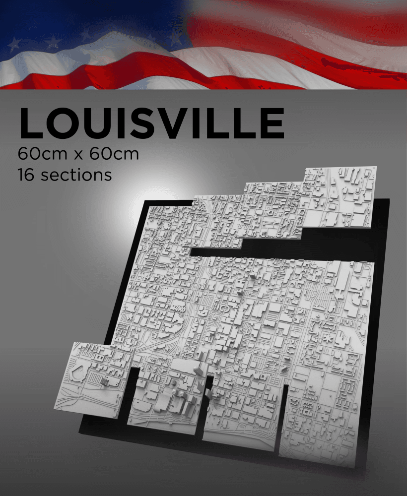 LOUISVILLE, Skyline 3d map 3d model