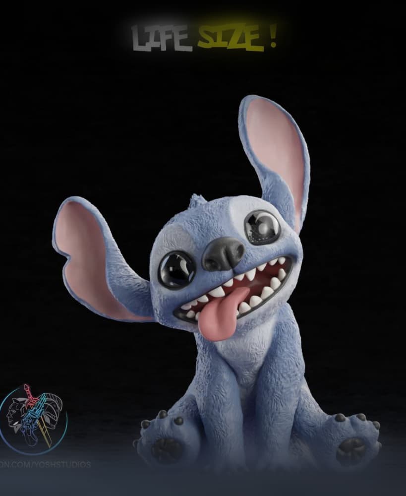 Life-Size Movie Blue Alien Dog 3D Printer File STL 3d model