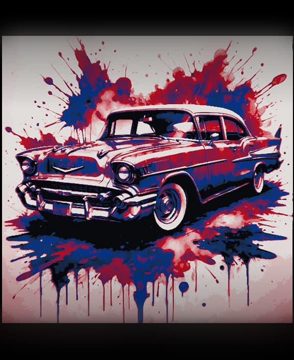 Great Art Depiction of a decked out Chevrolet Bel Air 3d model