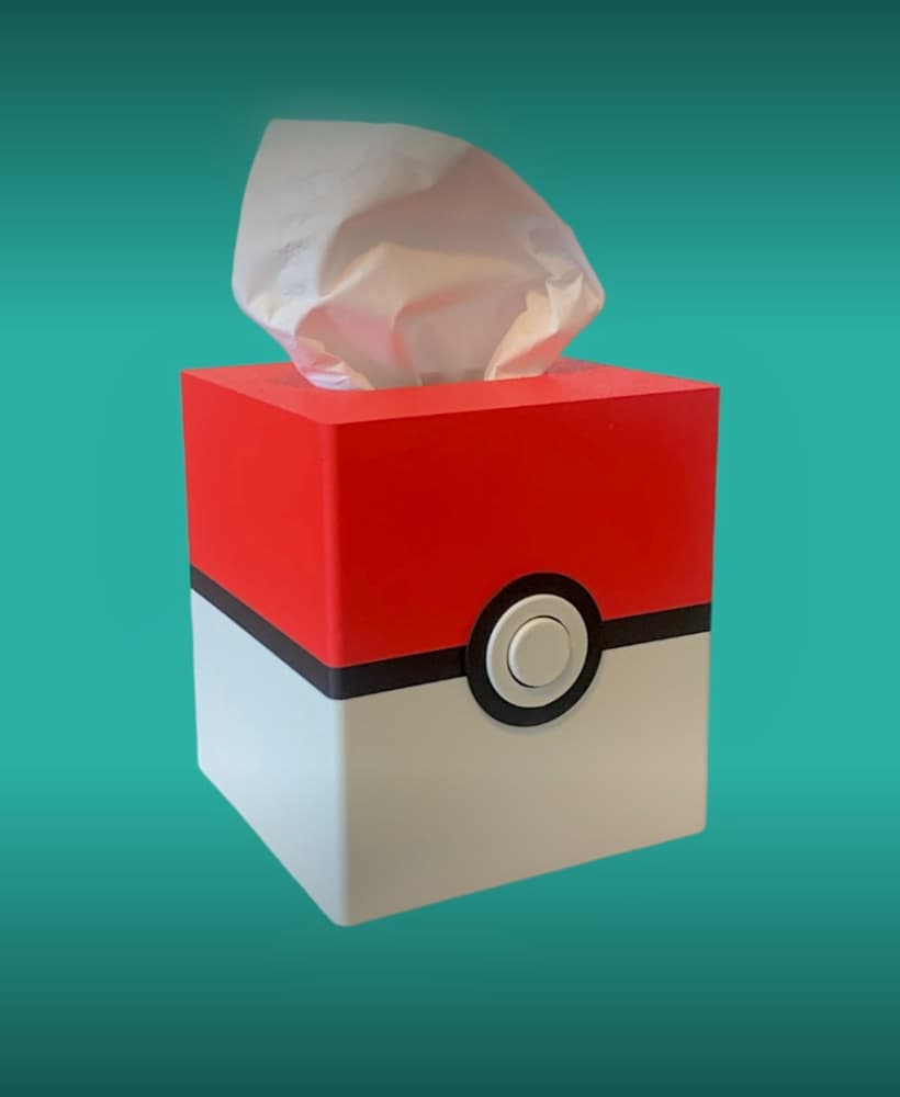 Pokeball Tissue Box Cover 3d model