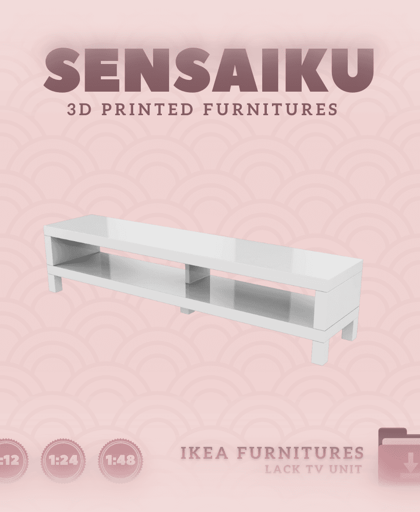 Miniature Replica 07. LACK TV Unit V2 for Miniature Dollhouse IKEA 3D - IKEA 3D Print (1:12,24,48) 3d model