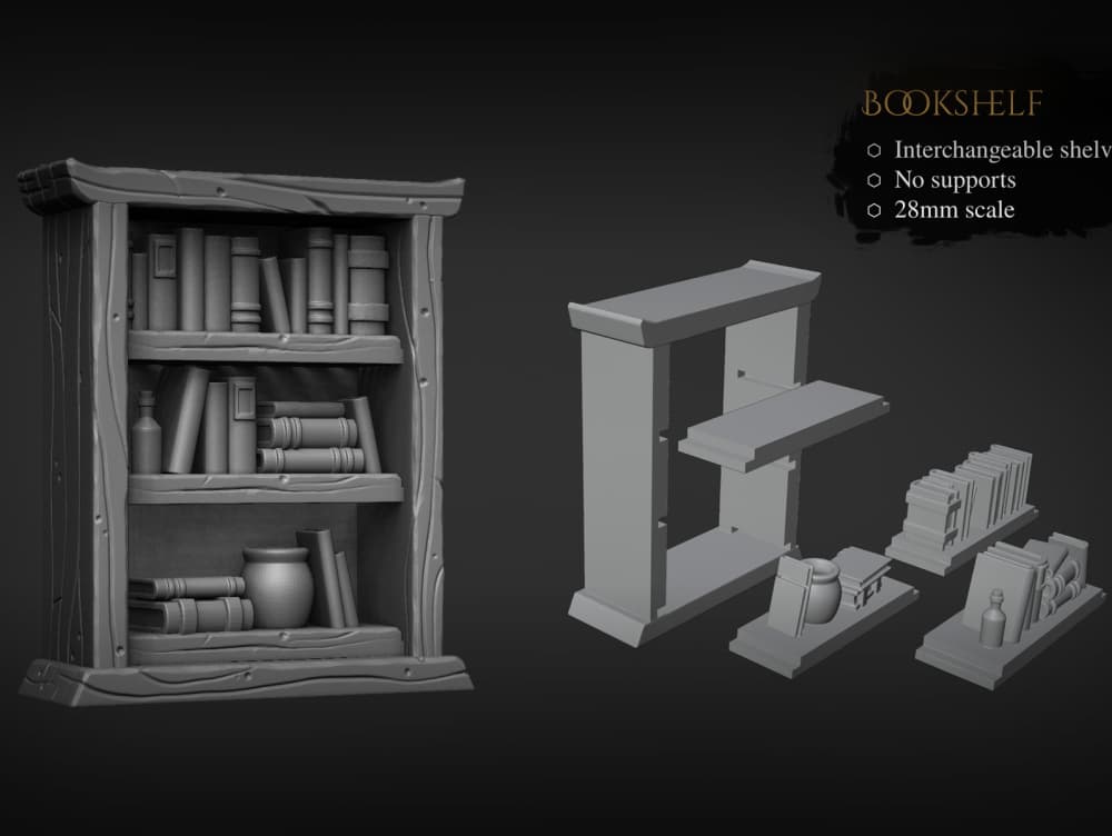 Bookshelf and Cupboard 3d model