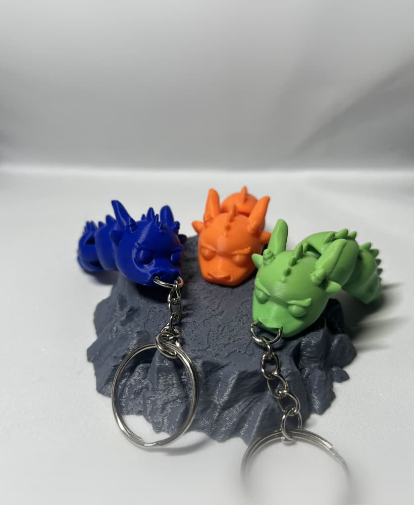 Articulated Baby Dragon Keychain 3d model