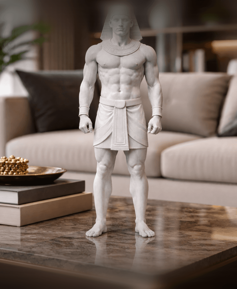 Egyptian Pharaoh Statue STL – Ancient King Sculpture for 3D Printing 3d model