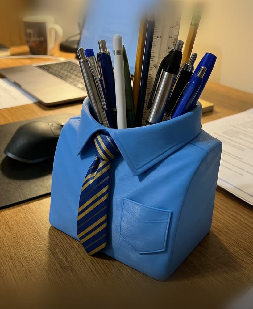 Suit and Tie Professional Desk Organizer - Stylish Office Pen Holder & Desktop Stationery Caddy 3d model