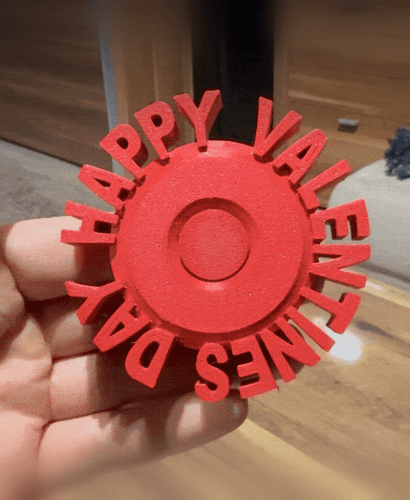 VALENTINES DAY FIDGET SPINNER (PRINT IN PLACE) 3d model