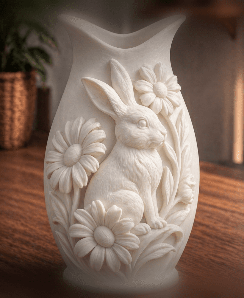 White Rabbit Daisy Garden Vase 3d model