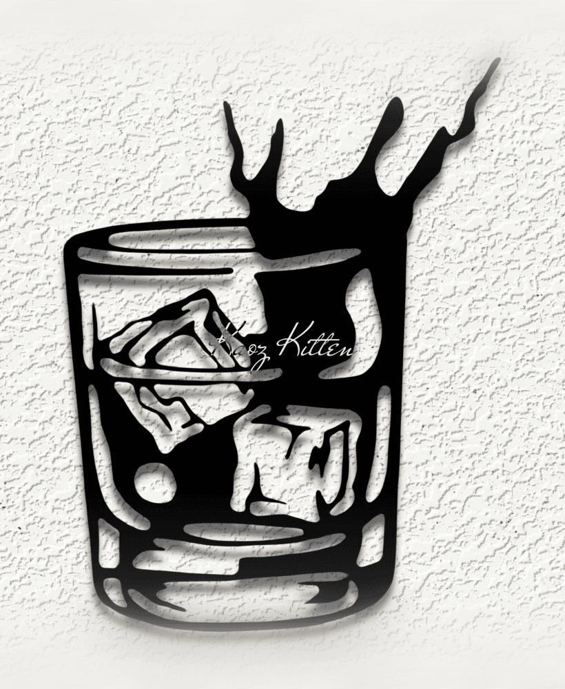 WHISKEY SPLASH GLASS wall art home decor 3d model