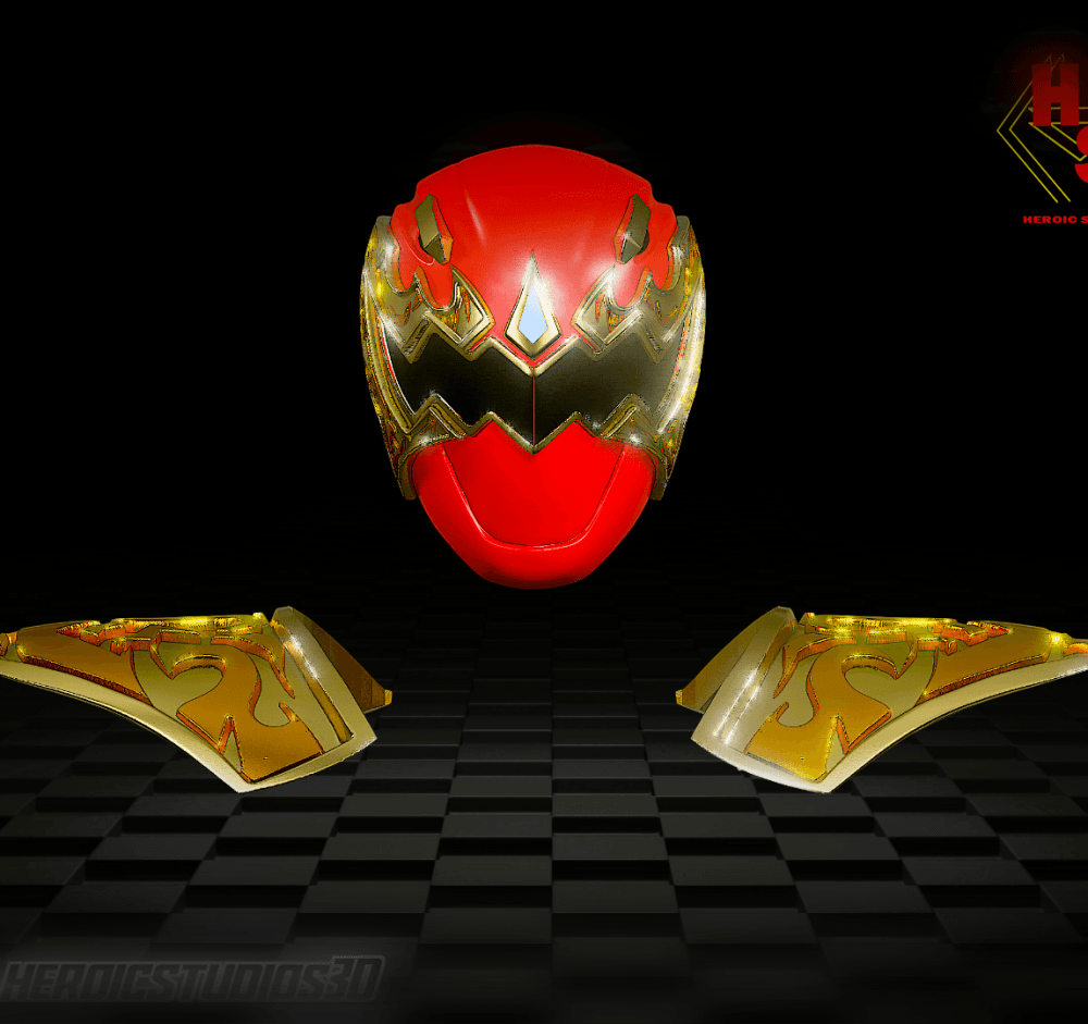 Triassic Ranger Helmet and Shoulder Armor 3d model