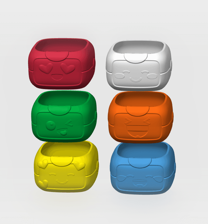 Pots Emoji: Set x6 3d model
