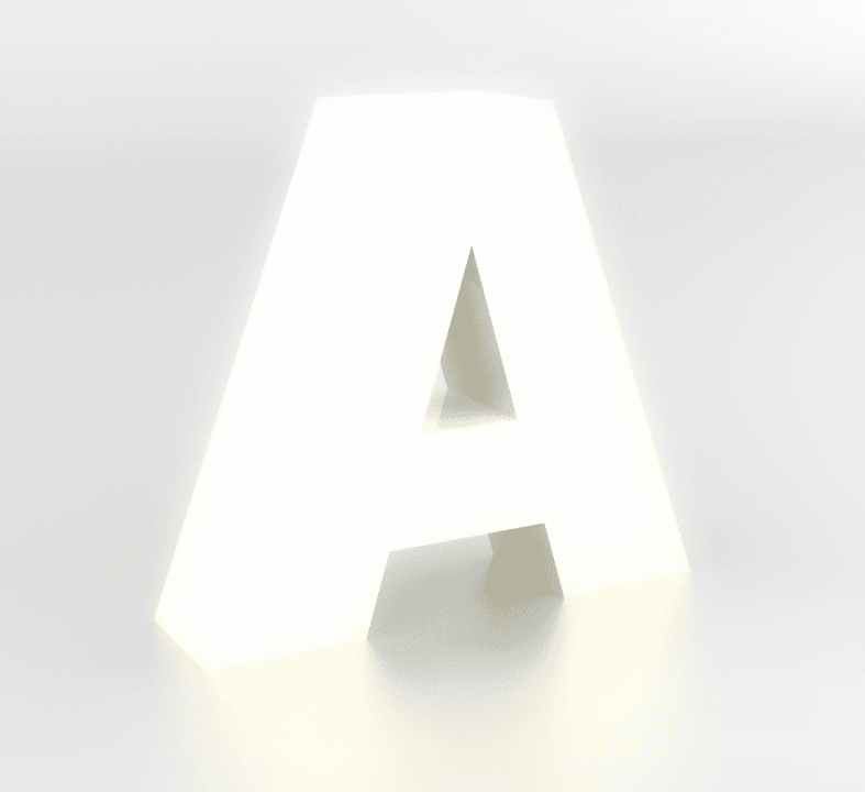 Decorative letters A-Z, LED light 3d model