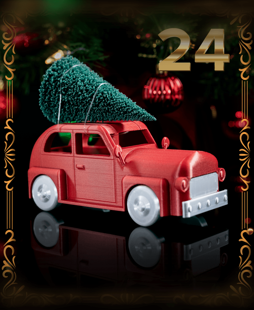 Car with Christmas Tree - Christmas Day 24 3d model