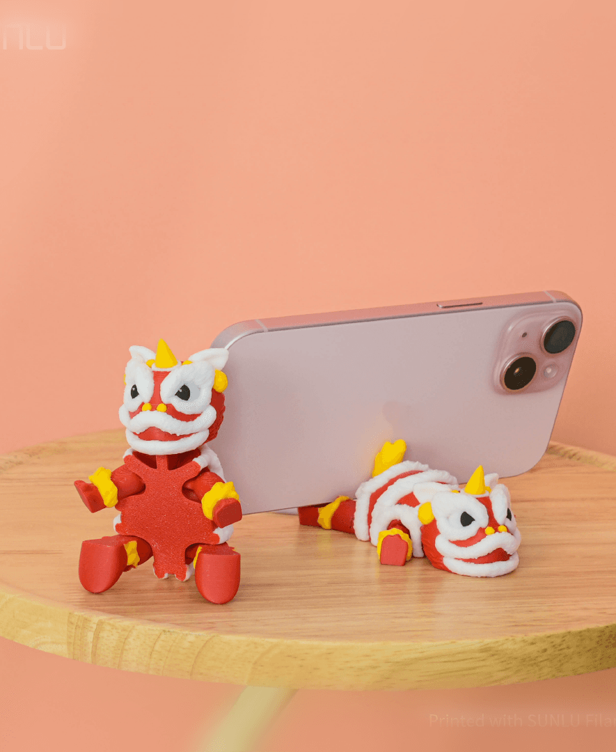 Flexi Lion Dance Phone Stand_SUNLU.3mf 3d model