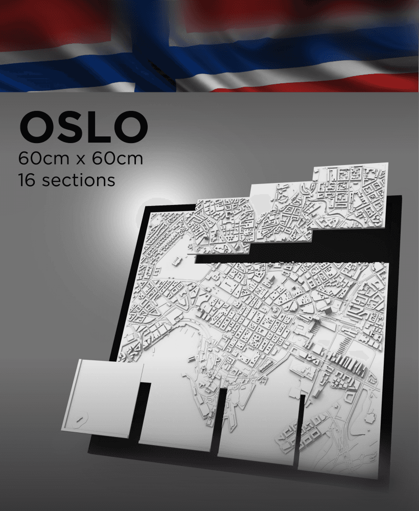 OSLO, Skyline 3d map 3d model