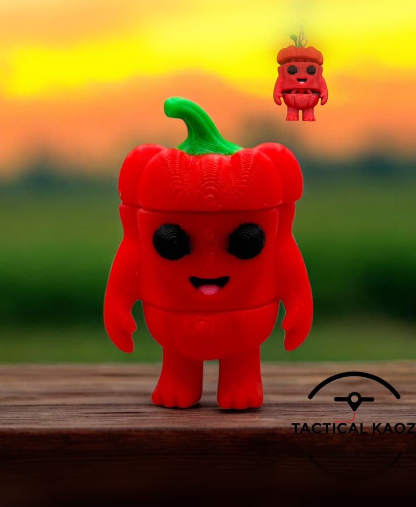 Flexy Red Pepper Pal - Keychain 3d model
