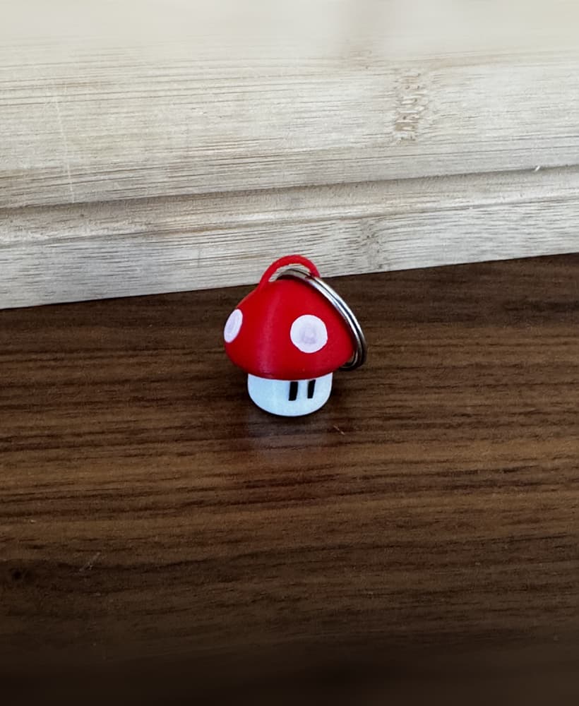 Mario Bros style mushroom keychain 3d model