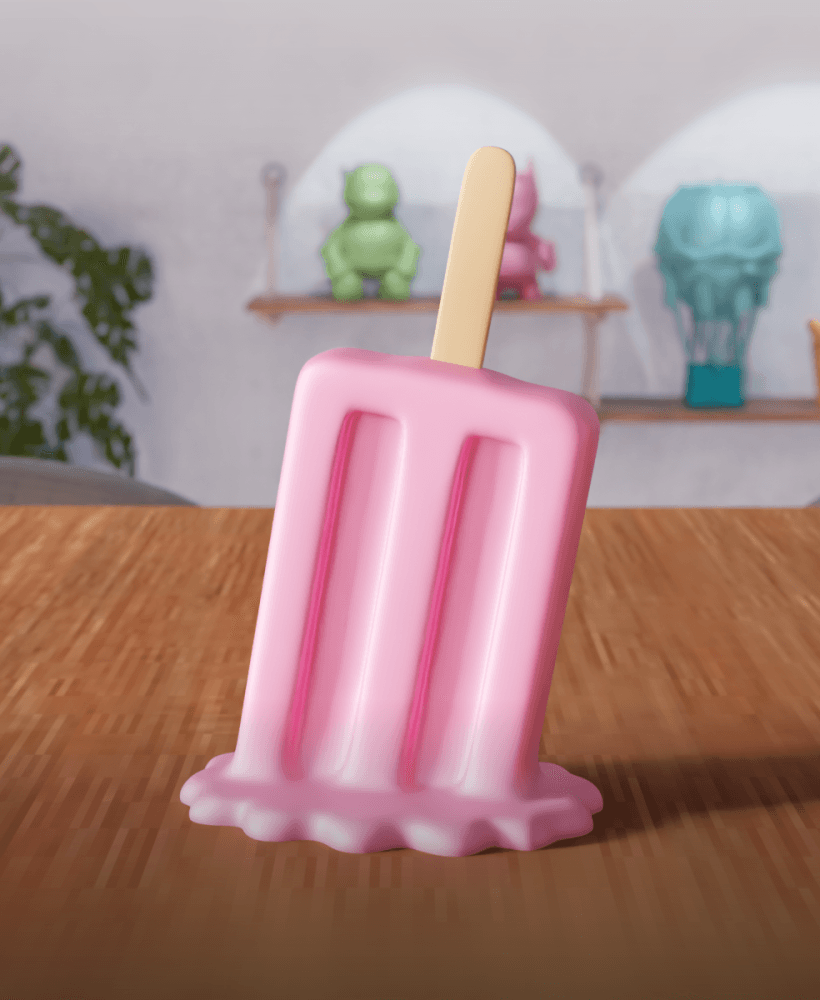 Melting Popsicle – Candy Style 3d model