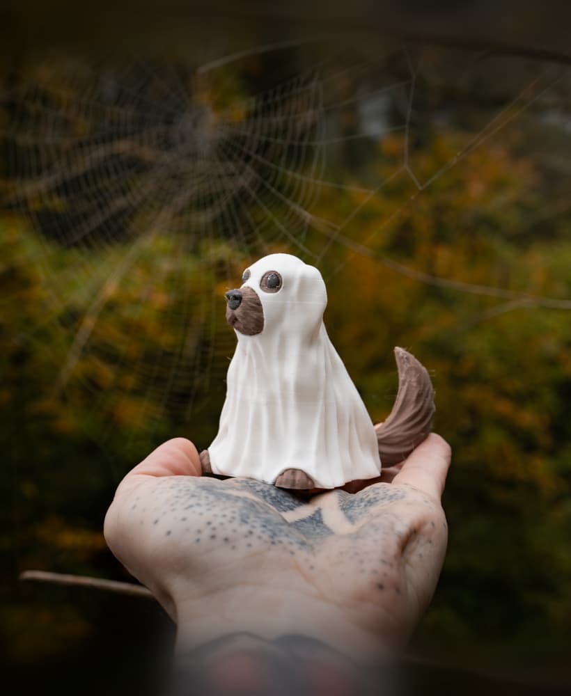CUTE Halloween Dog Ghost Costume! Such a good boi! 3d model