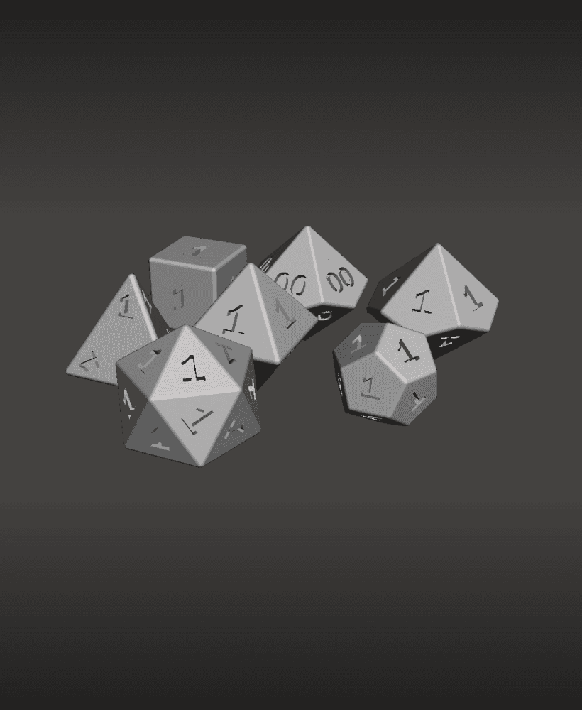 All Ones Dice Set - Large 3d model
