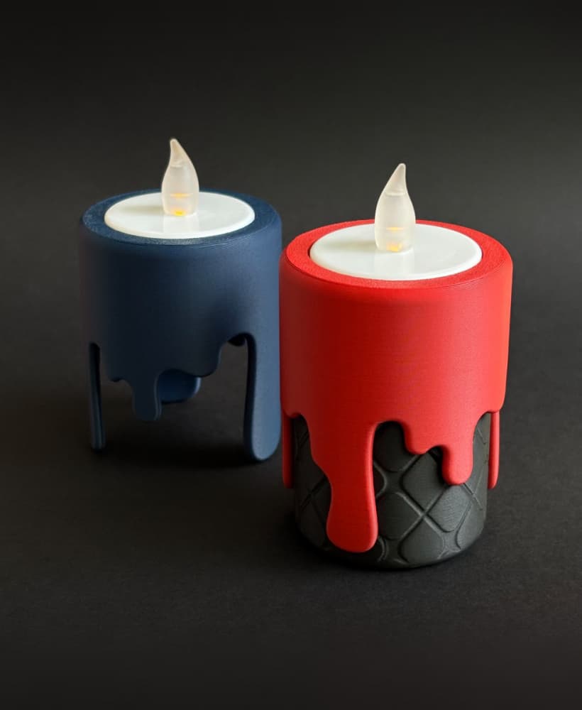 Yet another dripping tealight holder (38 mm) 3d model