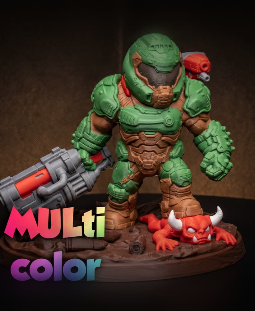 Doom Slayer Chibi 3MF | Gaming Figure Multi-Color | FDM 3d model