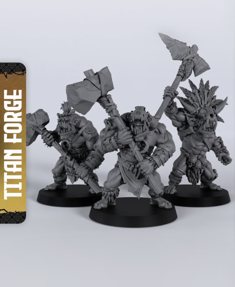 Wild Orcs 2H - With Free Dragon - 5e DnD Inspired for RPG and Wargamers 3d model