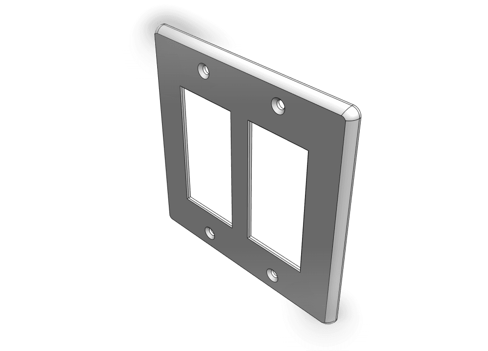 Two Gang Rocker Switch Style Wall Plate (Original Replacement) 3d model