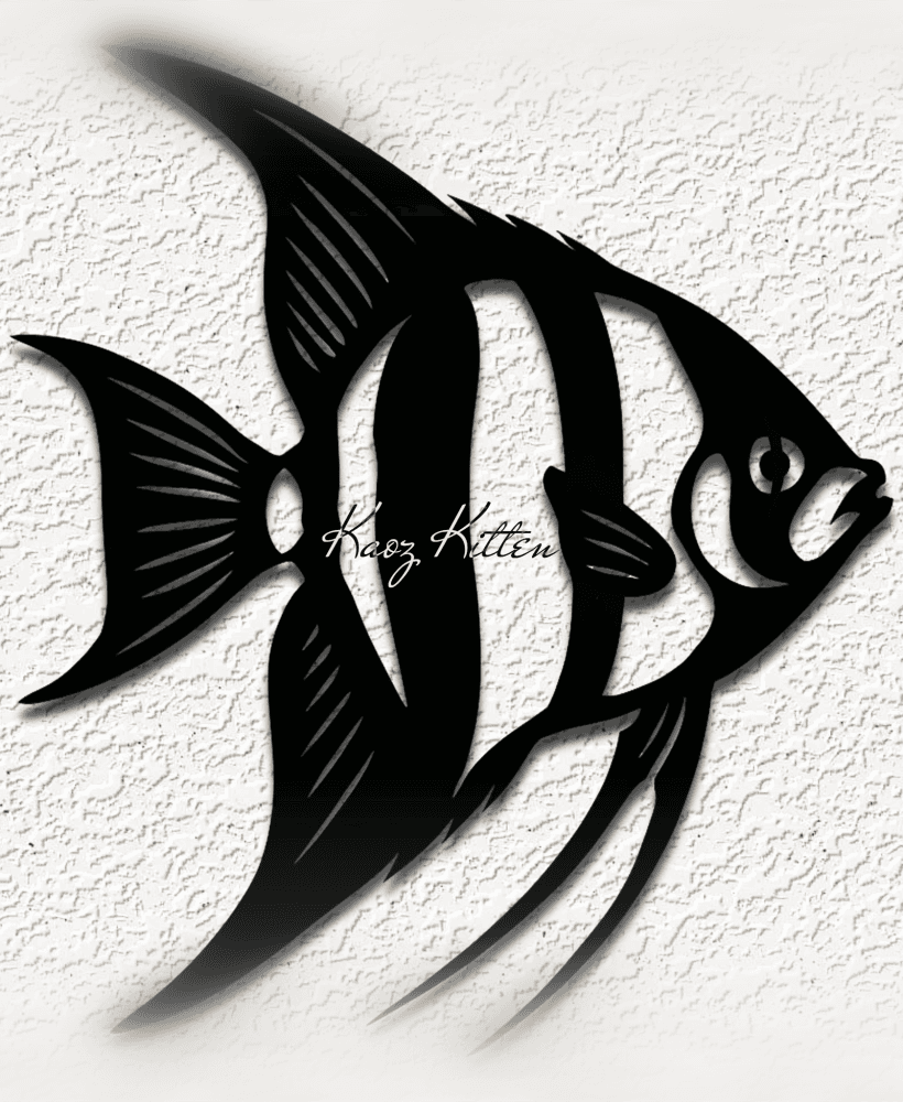 anglefish aquarium WALL ART HOME DECOR 3d model