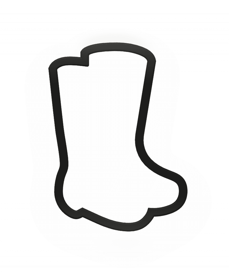 Rain Boots Cookie Cutter STL File - 4 inches 3d model