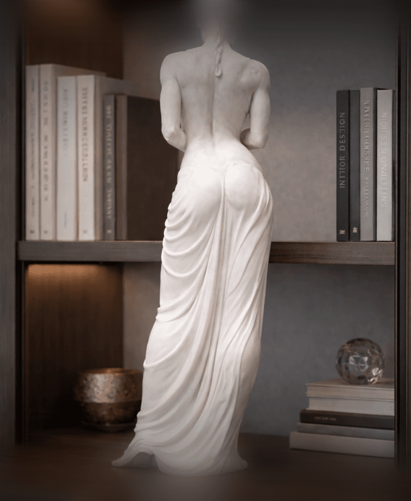 Classical Goddess Statue STL – Draped Marble Female Sculpture for 3D Printing 3d model