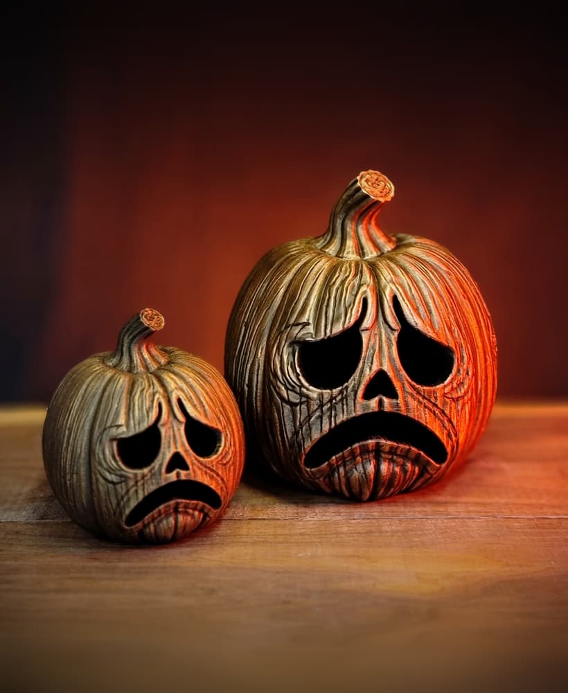 The Worried Wooden Pumpkin - tea light -Optimize for support free printing. 3d model