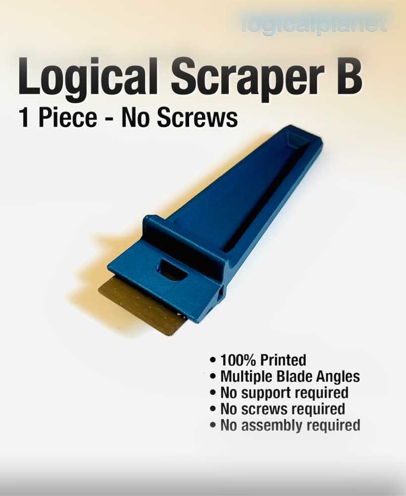 Logical Scraper B - 1 Piece No Screws No Assembly 3d model