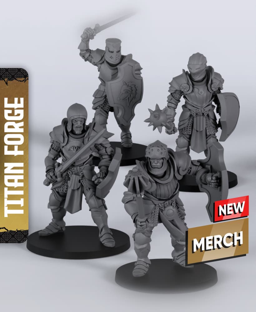 Sanctum Crusaders - With Free Dragon Warhammer - 5e DnD Inspired for RPG and Wargamers 3d model