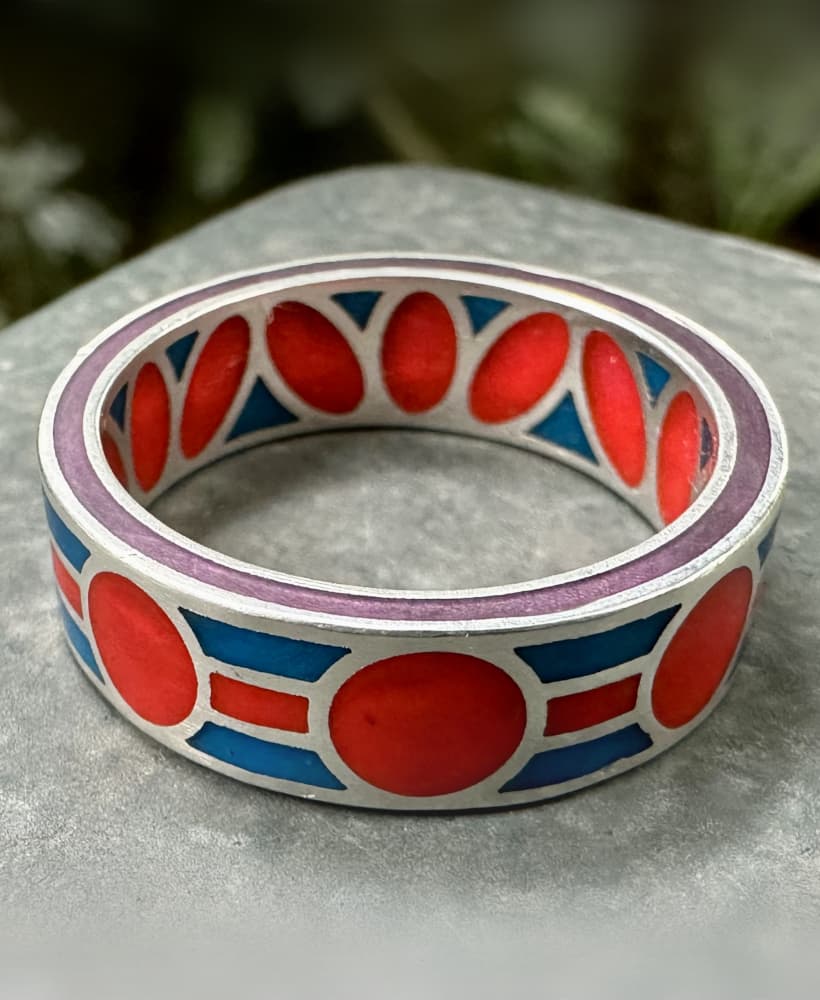 Pomegranate Enamel Ring Base 3d model