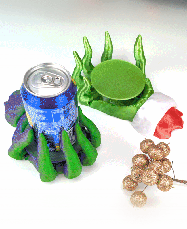 Grinch Hand: Christmas Self-Adjusting Coaster 3d model