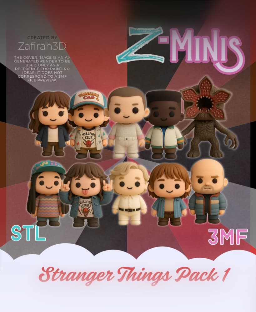 STRANGER THINGS PACK 1 Z-MINIS 3d model