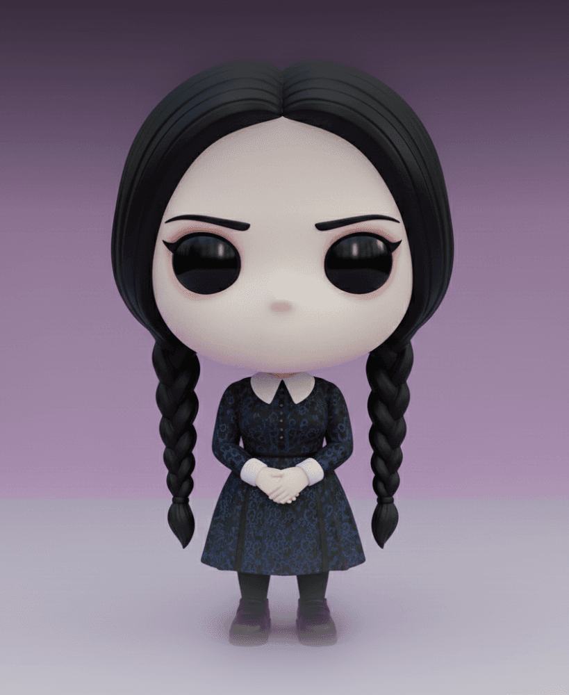 MERLINA ADDAMS KAWAII CHIBI – COLLECTIBLE 3D FIGURE (STL FILE) 3d model