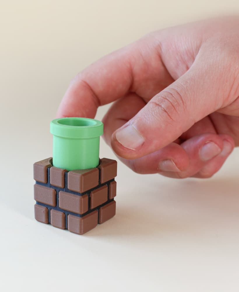 Brick Pipe Fidget Clicker Keychain 3d model