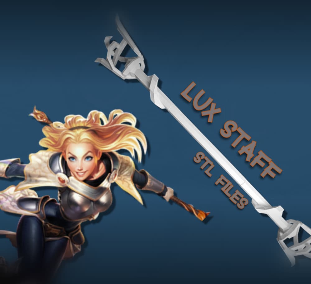 League of Legends Lux Staff • Lux Cosplay Prop STL • 3D Printed Replica STL 3d model