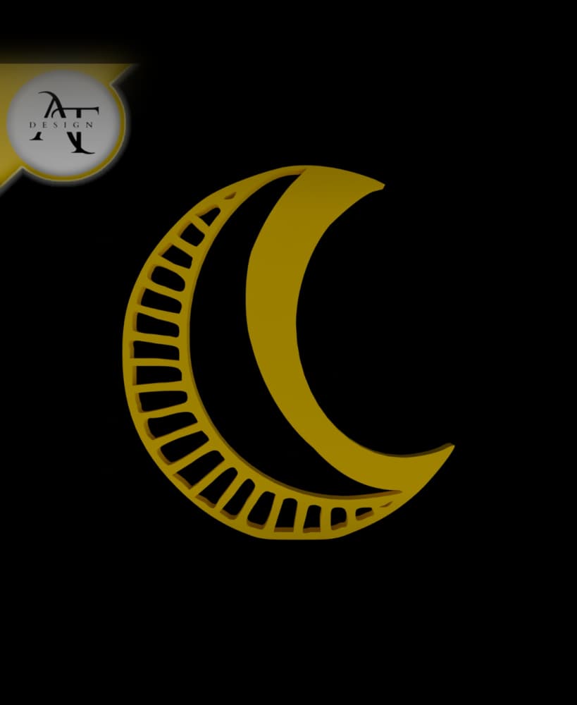 Simple Moon Symbol - 2D Art 3d model