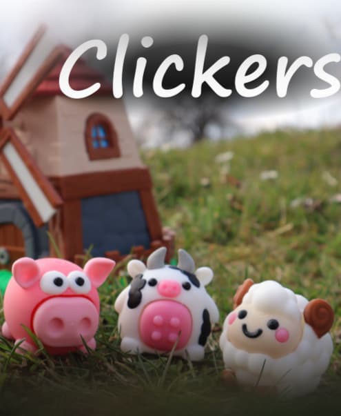 Sheep, Cow and Pig Clickers 3d model
