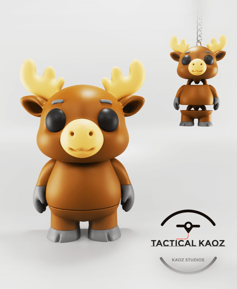 Flexy Moose Figurine + Keychain 3d model