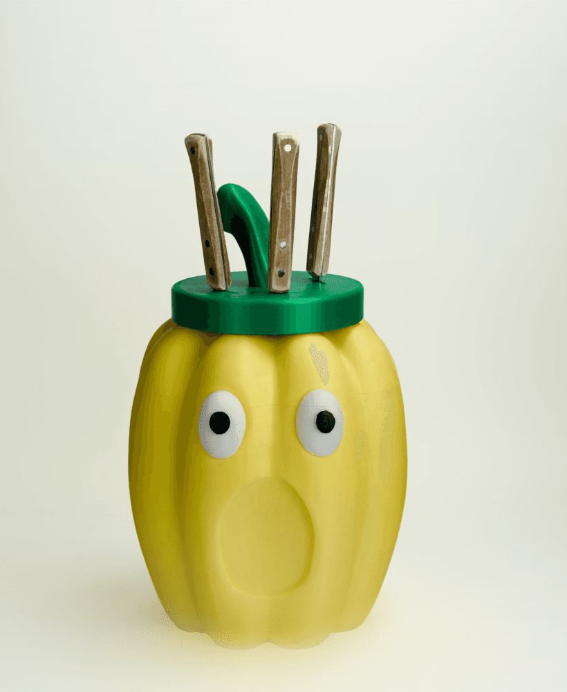 Quirky Pepper Knife Holder For Your Kitchen 3d model