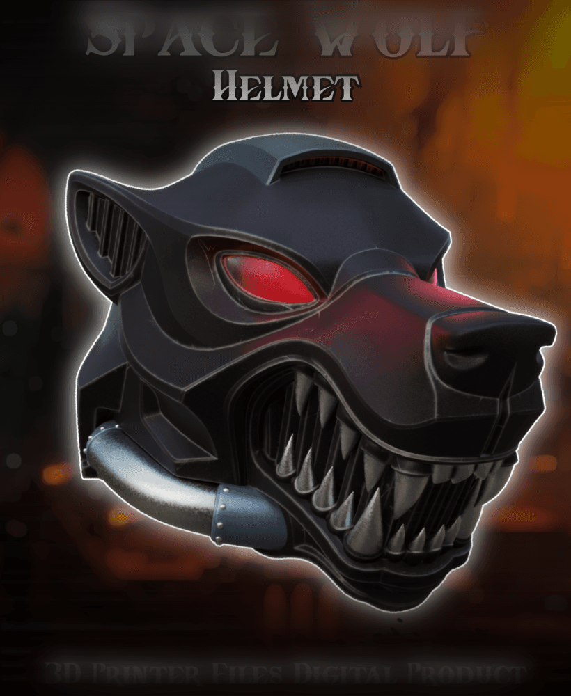 Si Fi Space Wolf Wearable Cosplay Helmet 3d model