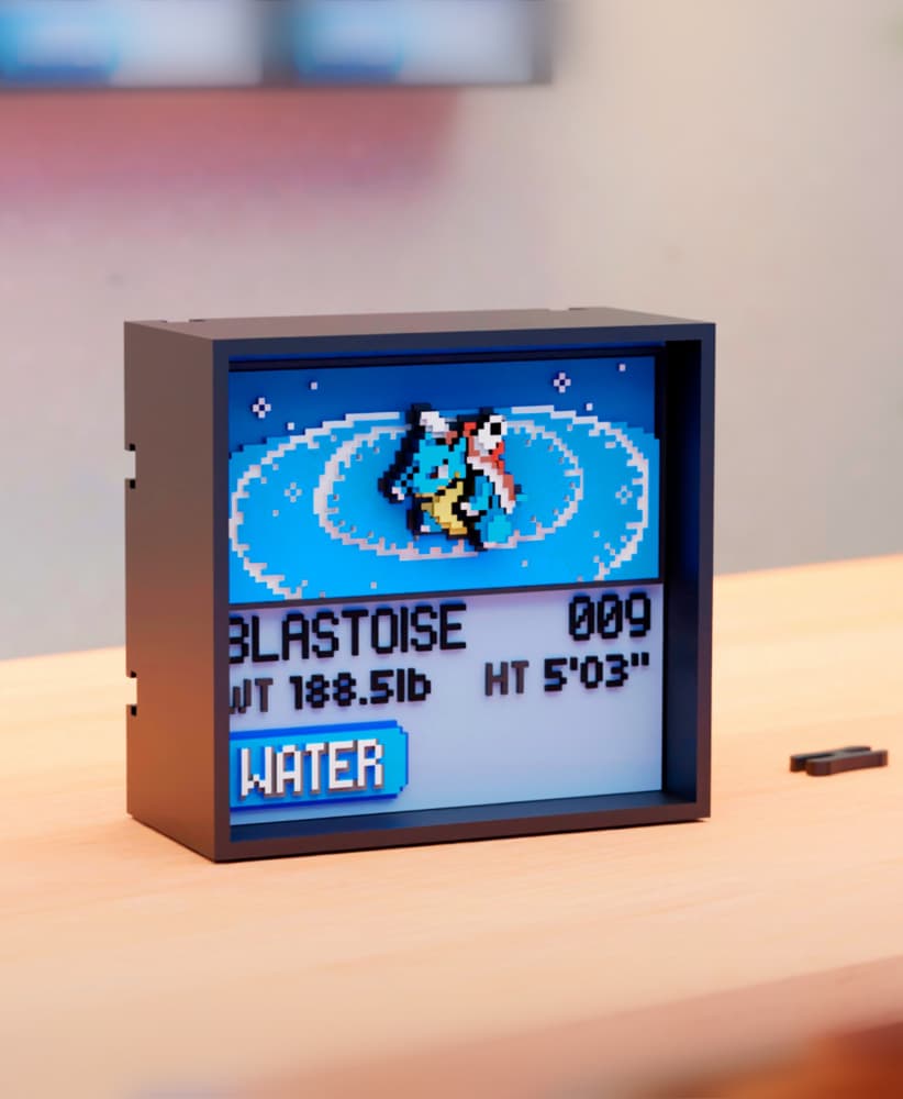 #009 Blastoise - Pixel Voxel Art Frame (No support, 3MF included) 3d model