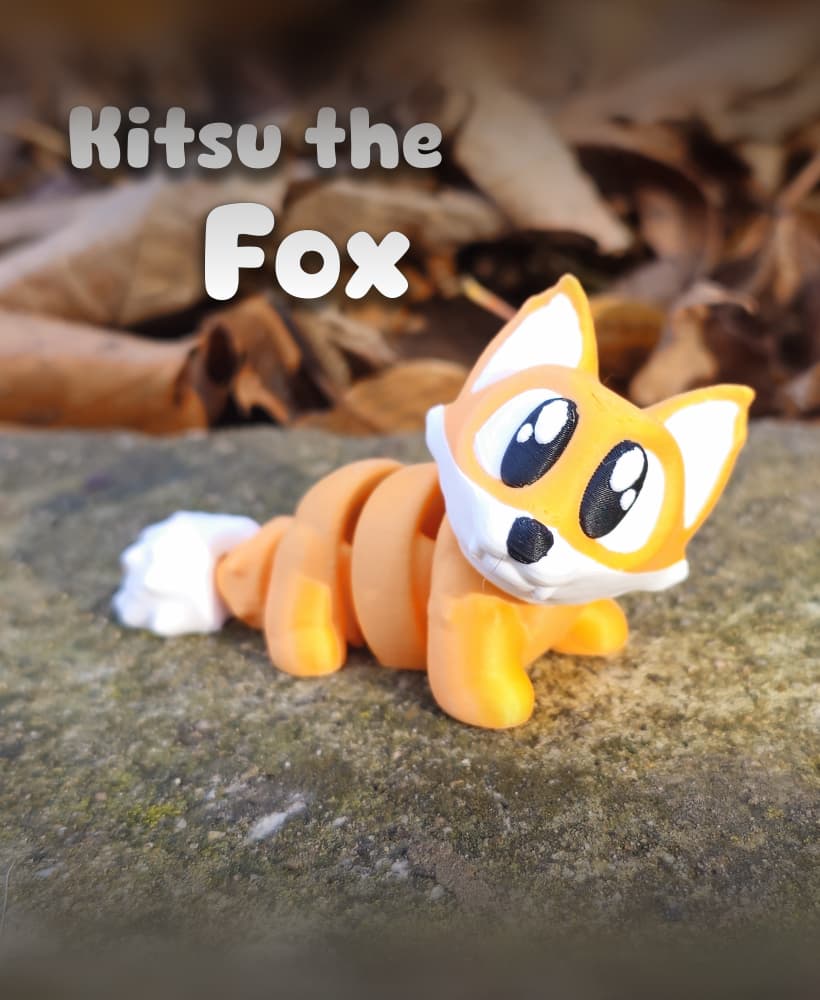Kitsu the Fox – Flexi Fidget Fox – 3DPAW 3d model